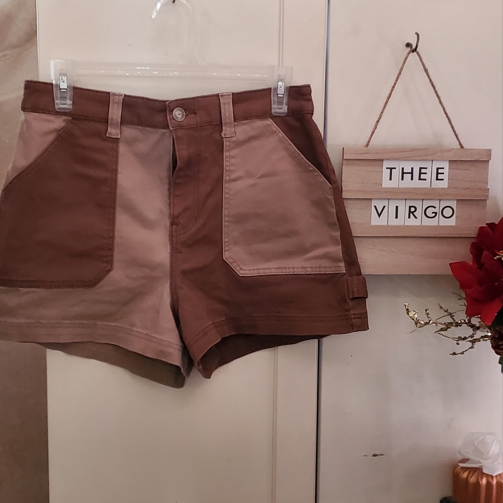Hollister Brand Brown Colorblock Shorts